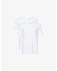 Hanro - Cotton Essentials Slim-Fit Stretch-Cotton T-Shirts Pack Of Two - Lyst