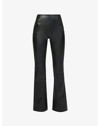 Spanx - Leather-look High-rise Stretch-woven Trousers - Lyst