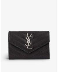 Saint Laurent - Monogram Quilted Leather Card Holder - Lyst