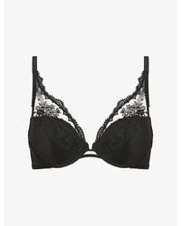 Simone Perele - Intrigue Triangle Underwired Lace Push-Up Bra - Lyst