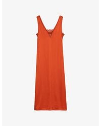 Zadig & Voltaire - Renzo V-Neck Satin Maxi Dress - Lyst