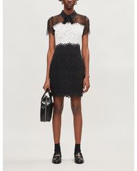 Sandro Rozen Lace-panel Dress - Black