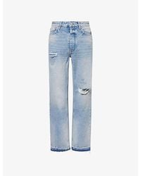 Represent - Heaton Distressed Straight-Leg Denim Jeans - Lyst