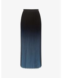 Reiss - Marlie Ombre-print Pleated Woven Maxi Skirt - Lyst