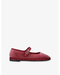 Flabelus - Theresa Velvet Mary-Jane Shoes - Lyst