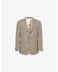 Oscar Jacobson - Robert Single-Breasted Silk And Cotton Blazer - Lyst