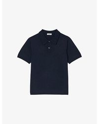 Sandro - Slightly-Shiny Stretch-Woven Polo-Shirt - Lyst