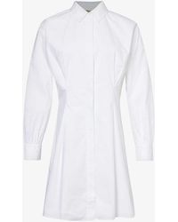 FRAME - Pleated Regular-fit Organic-cotton Mini Dress - Lyst