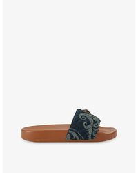 Kurt Geiger - Meena Eagle Denim Slides - Lyst