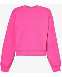 adidas By Stella McCartney - Brand-print Ribbed Trims Organic-cotton And Recycled-polyester Blend Sweatshirt - Lyst
