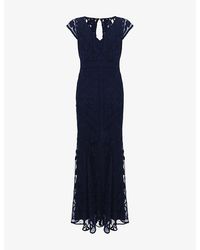 Phase Eight - Khiana V-Neck Tapework Woven Maxi Dress - Lyst