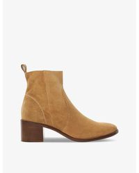 Dune - Paprikaa Heeled Almond-toe Suede Ankle Boots - Lyst