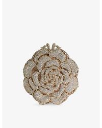 Dune - Bling Diamante-Flower Metal Clutch - Lyst