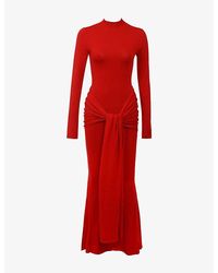 House Of Cb - Imogen Draped Knitted Maxi Dress - Lyst