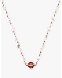 Piaget - Possession 18Ct Rose- Carnelian And 0.05Ct Diamond Necklace - Lyst
