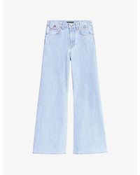 Maje - Wide-leg High-rise Stretch-denim Jeans - Lyst