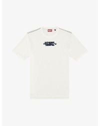 DIESEL - T-just-slits-n6 Branded-print Cotton-jersey T-shirt - Lyst