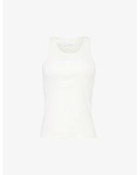 Rabanne - Scoop-neck Ribbed Stretch-cotton Top - Lyst