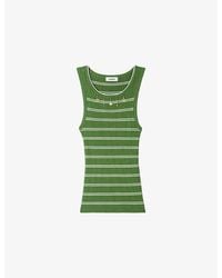 Sandro - Charm-Embellished Striped Knitted Vest Top - Lyst