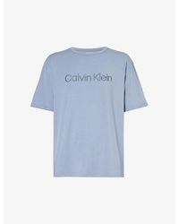 Calvin Klein - Crewneck Ribbed-trim Cotton And Recycled Polyester-blend Jersey T-shirt - Lyst