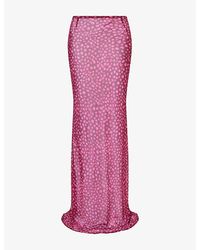 HYPHEN - Polka-Dot Print Sheer Maxi Skirt - Lyst