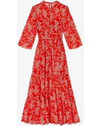 LK Bennett - Olivia Floral-print Silk Maxi Dress - Lyst