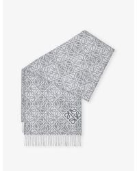 Loewe - Anagram-Pattern Wool And Cashmere-Blend Scarf - Lyst
