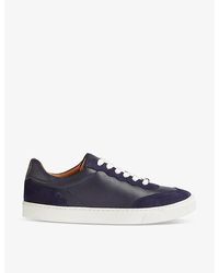 LK Bennett - Runner Logo-Embossed Suede And Leather Low-Top Trainers - Lyst