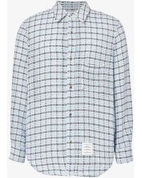 Thom Browne - Check-pattern Slip-pocket Regular-fit Cotton Shirt - Lyst