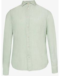 Eleventy - Spread-collar Regular-fit Linen Shirt Xx - Lyst
