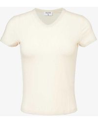 Filippa K - V-neck Short-sleeved Stretch-cupro T-shirt X - Lyst