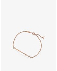 Tiffany & Co. - Tiffany T Smile Small 18Ct Rose- And 0.03Ct Diamond Bracelet - Lyst