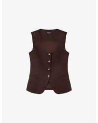 Whistles - Square-Neck Button-Down Linen Waistcoat - Lyst