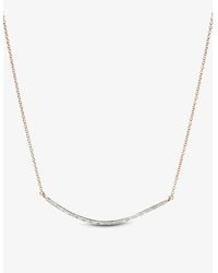 Monica Vinader - Riva Wave 18Ct Recycled Rose-Plated Vermeil Sterling And 0.05Ct Round-Cut Diamond Necklace - Lyst