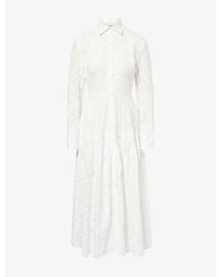 Erdem - Floral Embroidered Midi Shirt Dress - Lyst