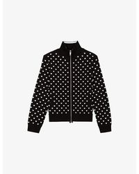 The Kooples - Zipped Heart-Print Knitted Cardigan - Lyst