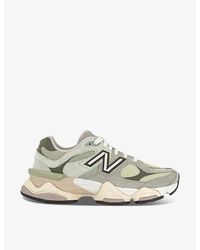 New Balance - 9060 Brand-patch Leather And Mesh Low-top Trainers 9. - Lyst