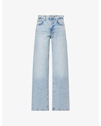 7 For All Mankind - Tess Straight-Leg High-Rise Denim Trousers - Lyst