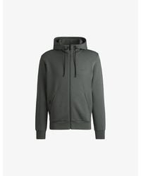 BOSS - Logo-Embroidered Zip-Up Cotton-Jersey Hoody - Lyst
