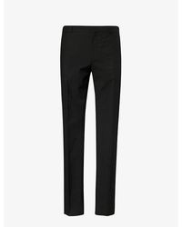Alexander McQueen - Pressed-crease Slim-leg Regular-fit Cotton And Wool-blend Cigarette Trousers - Lyst