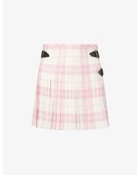 Vivienne Westwood - Check-Pattern Kilt Wool Mini Skirt - Lyst