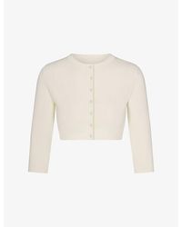 Skims - Refined Knit Cropped Knitted Cardigan - Lyst
