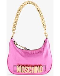 Moschino - Logo-plaque Chain-strap Leather Shoulder Bag - Lyst