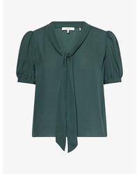 FRAME - The Sonnet Short-Sleeve Silk Blouse - Lyst