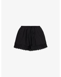 Dissh - Annabel Cotton-Blend Lace-Hem Shorts - Lyst