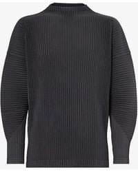 Homme Plissé Issey Miyake - Pleated High-newoven Long-sleeved T-shirt X - Lyst