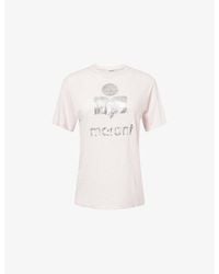 Isabel Marant - Zewel Logo-Print Linen T-Shirt - Lyst