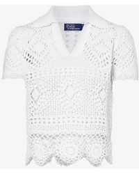 Polo Ralph Lauren - Scalloped-hem Cotton-crochet Top - Lyst