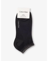 Calvin Klein - Branded Pack Of Two Woven Ankle Socks - Lyst