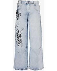 Jaded London - Colossus Faded-wash Mid-rise Wide-leg Denim-blend Jeans - Lyst